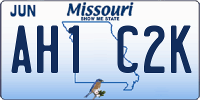 MO license plate AH1C2K