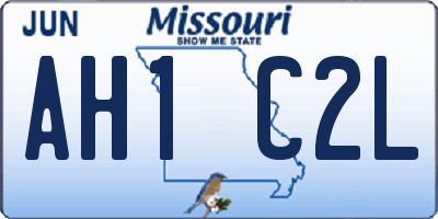 MO license plate AH1C2L