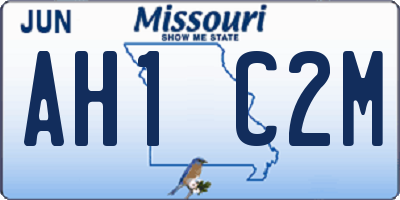 MO license plate AH1C2M