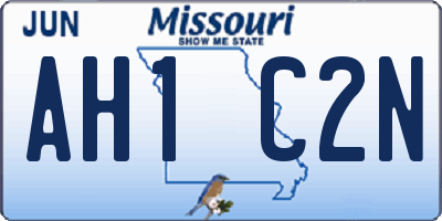 MO license plate AH1C2N