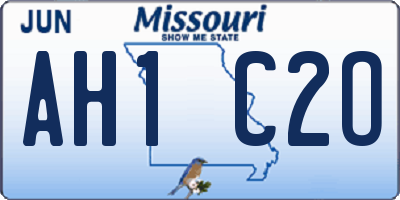 MO license plate AH1C2O