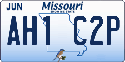 MO license plate AH1C2P