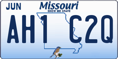 MO license plate AH1C2Q