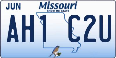 MO license plate AH1C2U