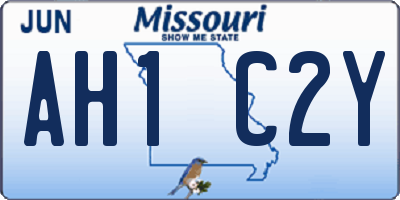 MO license plate AH1C2Y