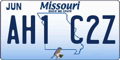 MO license plate AH1C2Z