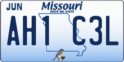 MO license plate AH1C3L