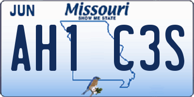 MO license plate AH1C3S