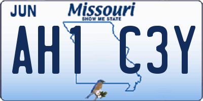 MO license plate AH1C3Y