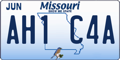 MO license plate AH1C4A