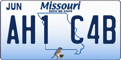 MO license plate AH1C4B