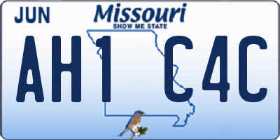 MO license plate AH1C4C