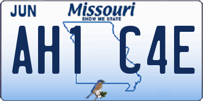 MO license plate AH1C4E