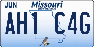 MO license plate AH1C4G