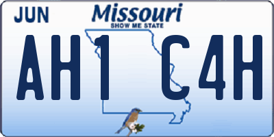 MO license plate AH1C4H