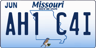 MO license plate AH1C4I