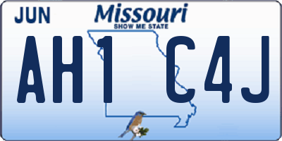 MO license plate AH1C4J