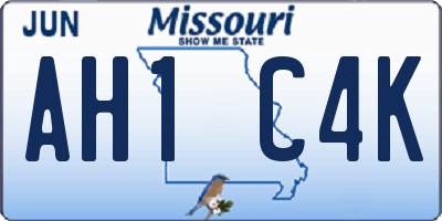 MO license plate AH1C4K