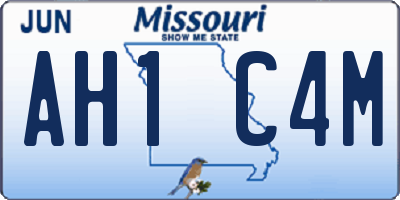 MO license plate AH1C4M