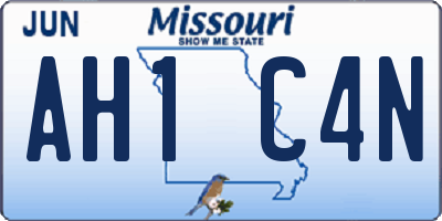 MO license plate AH1C4N