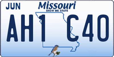 MO license plate AH1C4O