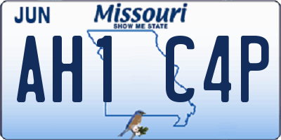 MO license plate AH1C4P