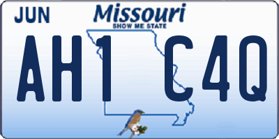 MO license plate AH1C4Q