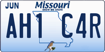 MO license plate AH1C4R