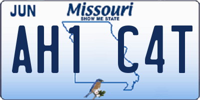 MO license plate AH1C4T