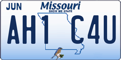 MO license plate AH1C4U