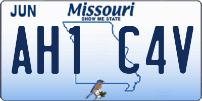 MO license plate AH1C4V