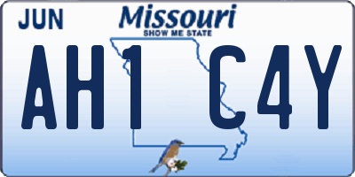 MO license plate AH1C4Y