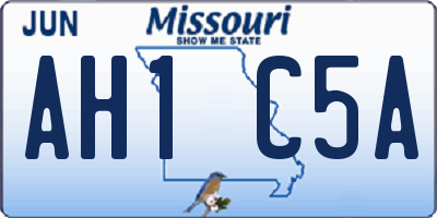 MO license plate AH1C5A