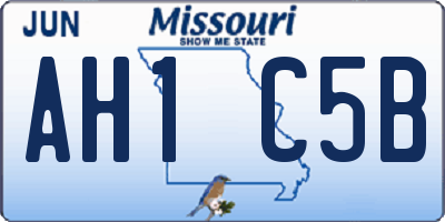 MO license plate AH1C5B