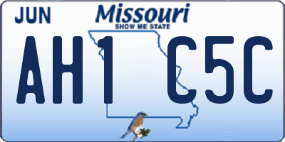 MO license plate AH1C5C