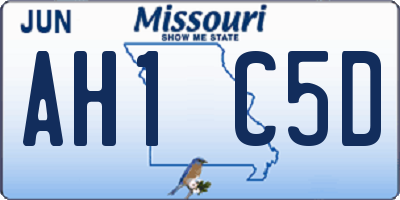 MO license plate AH1C5D