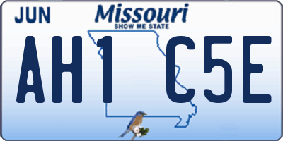 MO license plate AH1C5E