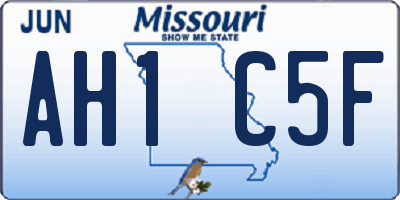 MO license plate AH1C5F