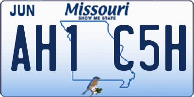 MO license plate AH1C5H