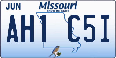 MO license plate AH1C5I