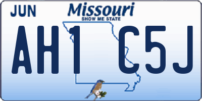 MO license plate AH1C5J