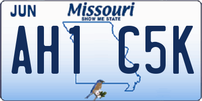 MO license plate AH1C5K