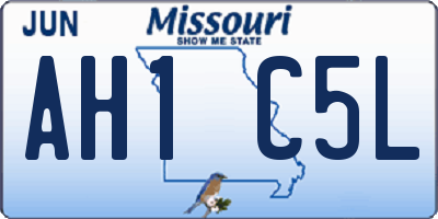 MO license plate AH1C5L