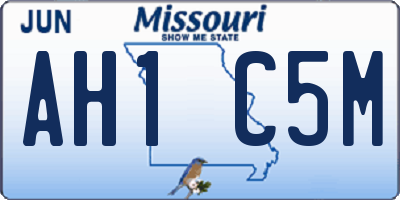 MO license plate AH1C5M