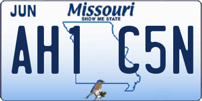 MO license plate AH1C5N