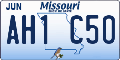 MO license plate AH1C5O