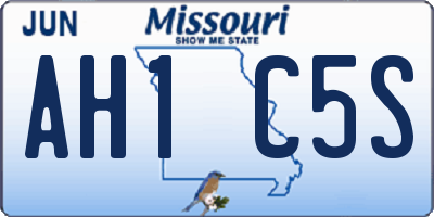 MO license plate AH1C5S