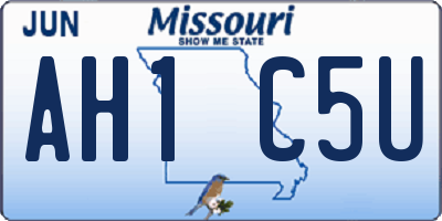 MO license plate AH1C5U