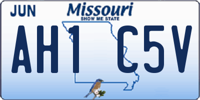 MO license plate AH1C5V