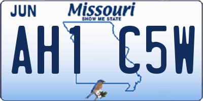 MO license plate AH1C5W